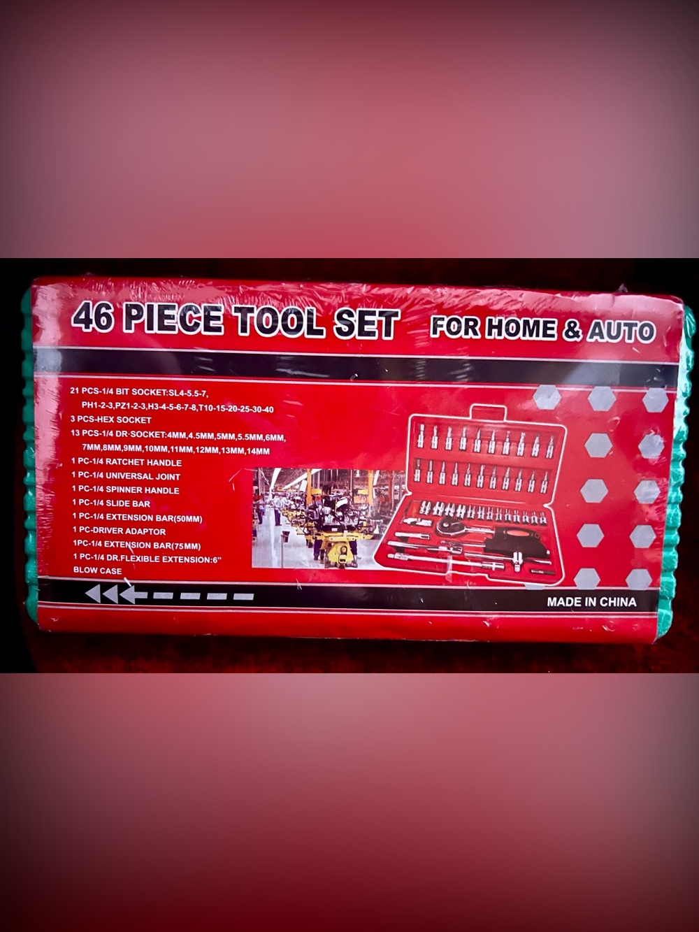 46 Piece/Set of Car Repair Tool Kit Socket Set Car Repair Tool Ratchet Torque
